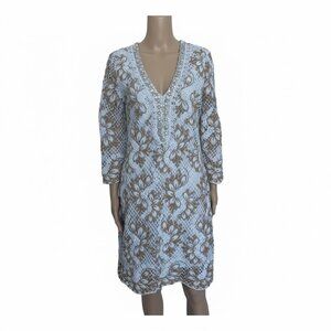 Boston Proper Embellished Lace Sheath Dress - White/Gold, Size M